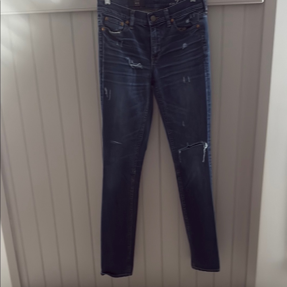 J. Crew Blue Skinny Jeans with Tapered Leg